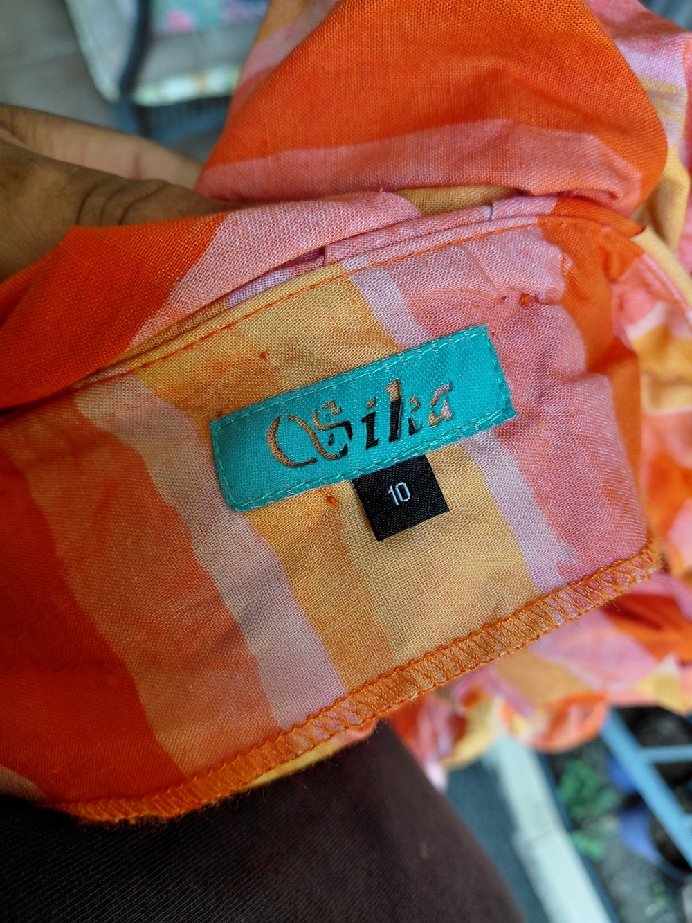 Women’s Striped Ruffle - Orange & Pink - Picture 7 of 7